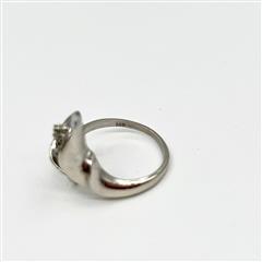 13k Vtg Style Calla Lily Arum Flower Blossom Diamond Ring Size 6.5